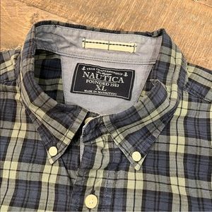 Vintage Nautica Long Sleeve Button Down Plaid Shirt Men's XL